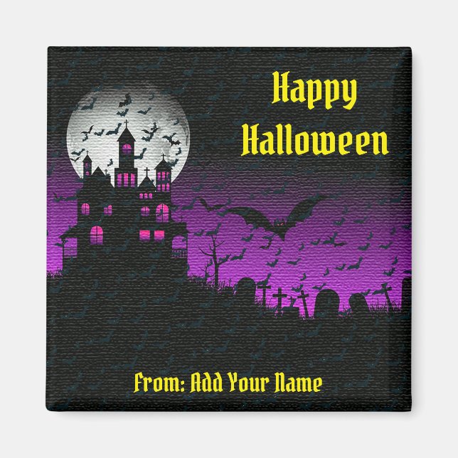 Aimant Intéressant Joyeux cadeau Halloween (Devant)