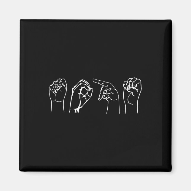 Aimant Interprète de langue des signes de sensibilisation (Devant)