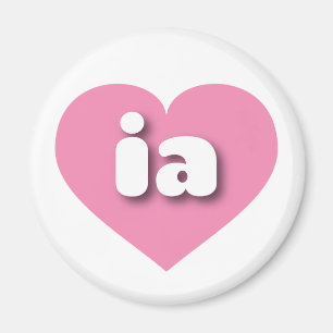 Aimant Iowa coeur rose - J'aime ia