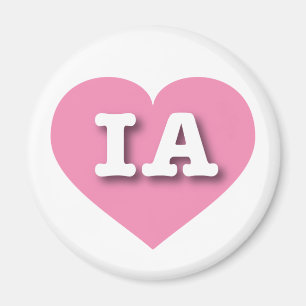 Aimant Iowa Coeur rose - J'aime IA