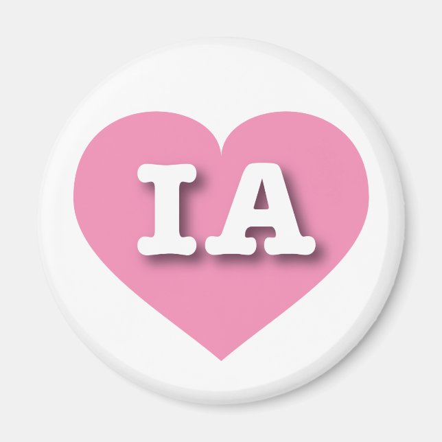 Aimant Iowa Coeur rose - J'aime IA (Devant)