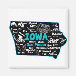 Aimant Iowa Des Moines Cedar Rapids, Sioux City, Mason