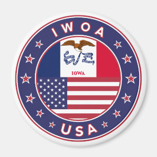 Aimant Iowa, Iowa autocollant, sac, horloge