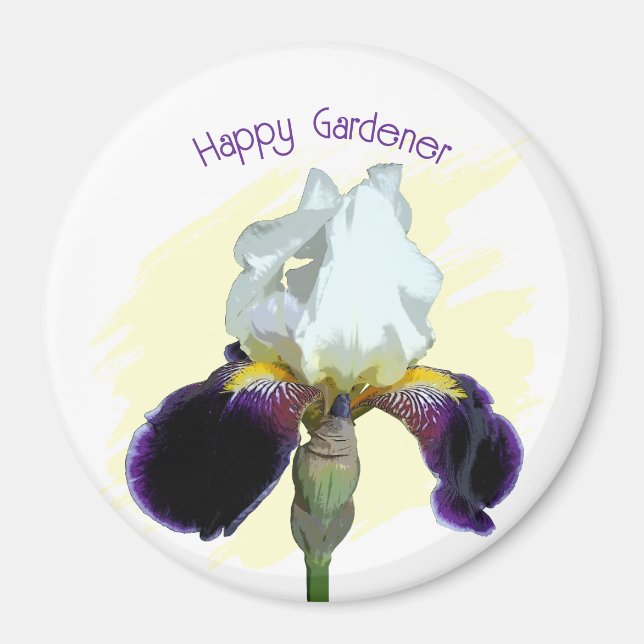 Aimant Iris Violet et Blanc (Devant)