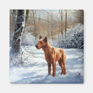 Aimant Irish Terrier Laisser neiger Noël