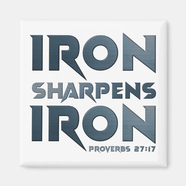 Aimant Iron Sharpens Fer - Christian Men & Women Proverbe (Devant)