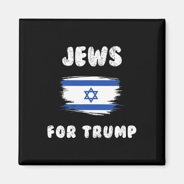 Aimant Israël Drapeau Les Juifs Pour Trump (Devant)