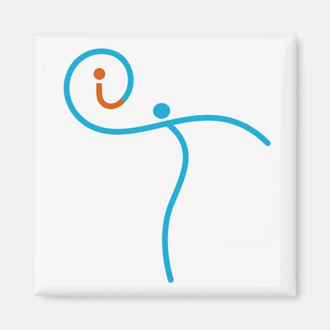 Aimant it Logo 01, Cyan/Rouge (Devant)