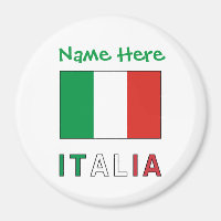 Italia e Bandiera Italiana Personnalisation verte