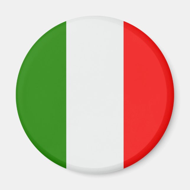Aimant Italie, couleurs du drapeau rouge, blanc, vert, (Devant)
