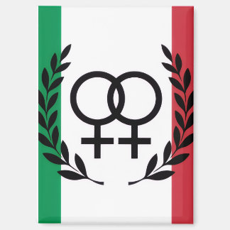 Aimant italy flag sapphic pride symbol rectangle