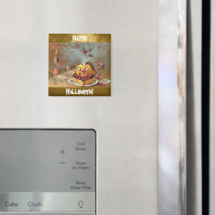 Aimant Jack o'Lantern vintage avec sorcières