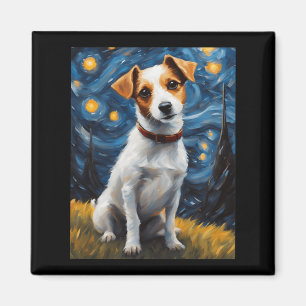 Aimant Jack Russel Avec Peinture Collaire Impression
