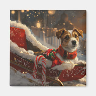 Aimant Jack Russell Chien Festive de Noël