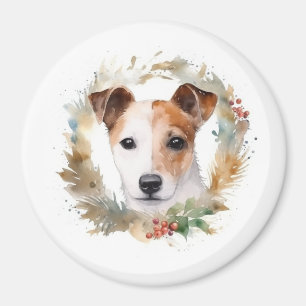 Aimant Jack Russell Christmas Wreath Festive Pup