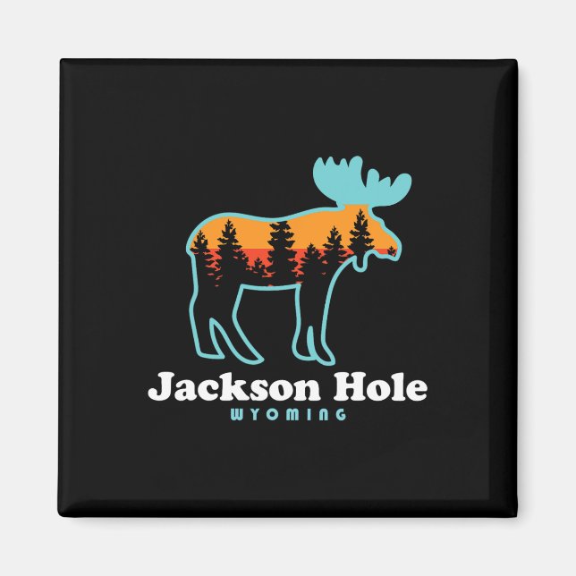 Aimant Jackson Hole Wyoming Moose Mountains Grand Tetons  (Devant)