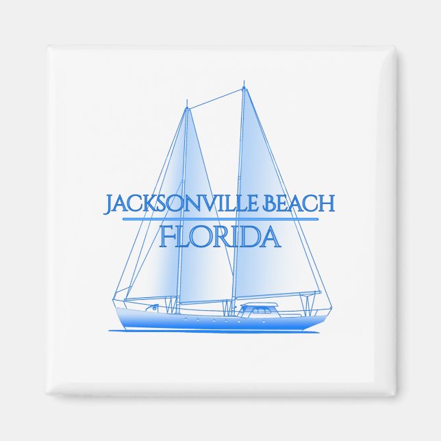 Aimant Jacksonville Beach Côté Nautique Voilier (Devant)