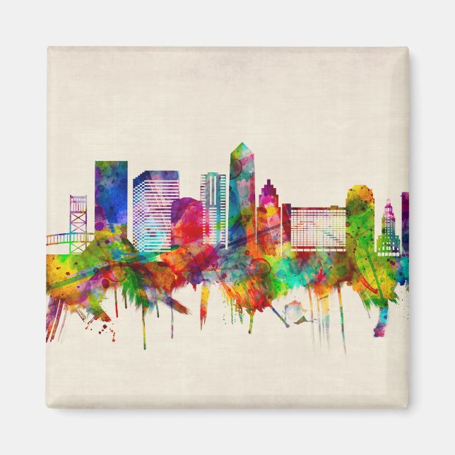 Aimant Jacksonville Florida Skyline (Devant)