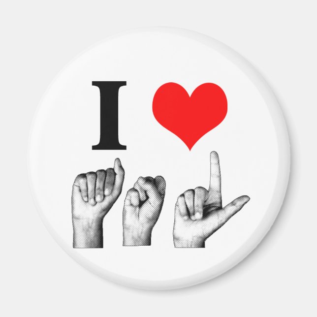 Aimant J'adore A-S-L (Devant)