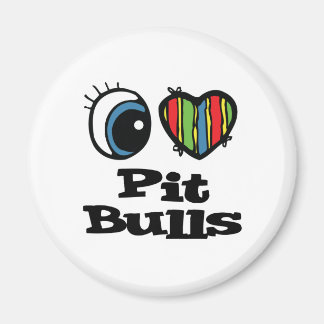 Aimant J'adore (Cœur) les Pit Bulls