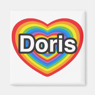 Aimant J'adore Doris. Je t'aime Doris. Cœur