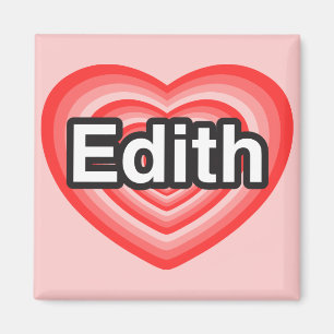Aimant J'adore Edith. Je t'aime Edith. Cœur
