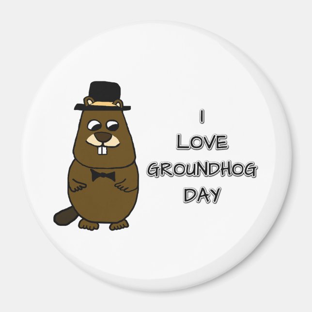 Aimant J'adore Groundhog Day (Devant)