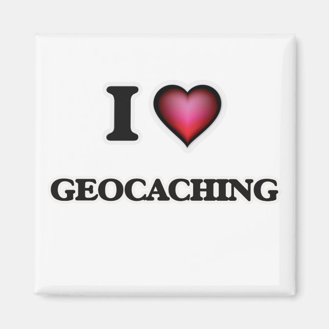 Aimant J'adore le géocaching (Devant)