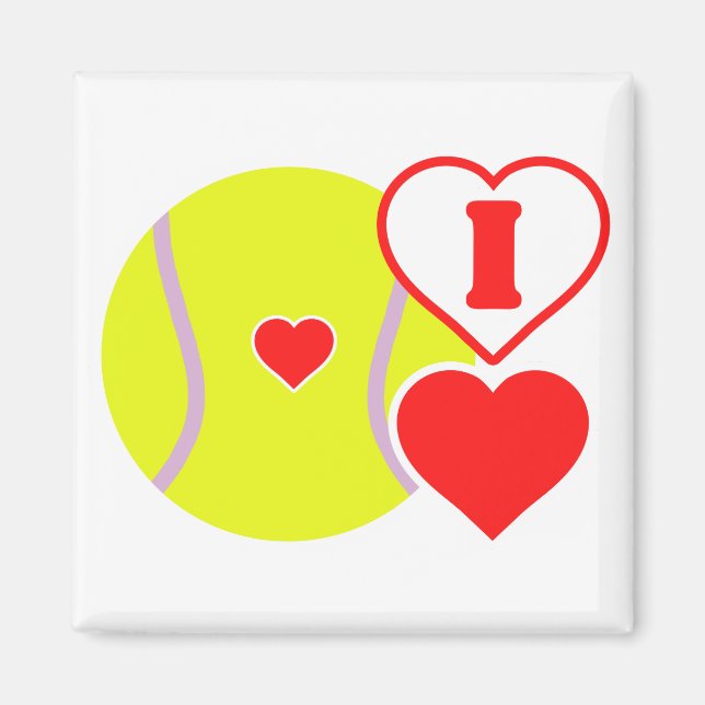 Aimant J'adore le tennis (Devant)