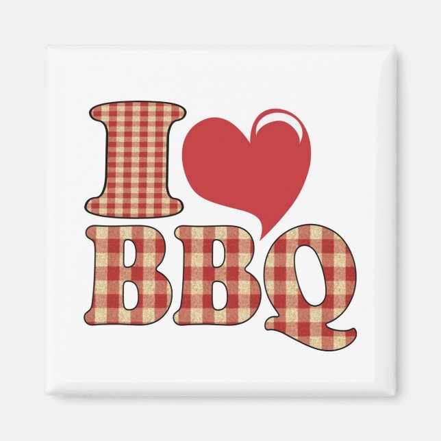 Aimant J'adore les BBQ (Devant)