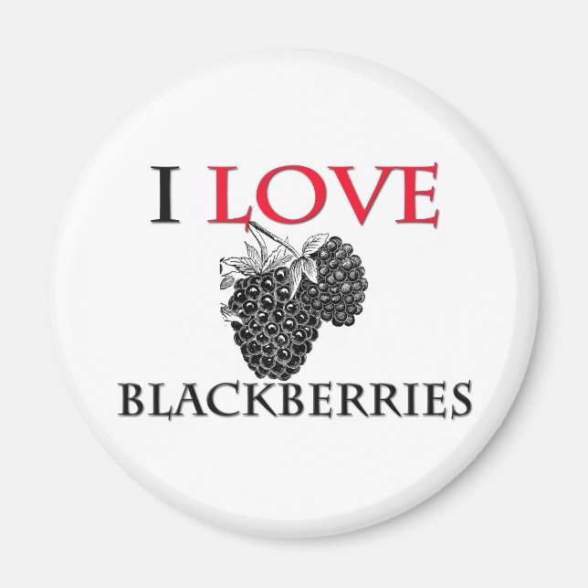 Aimant J'adore les Blackberry (Devant)