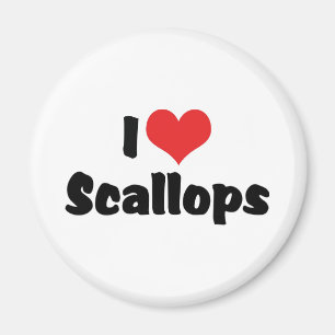 Aimant J'adore les Coquilles Saint-Jacques Cœur