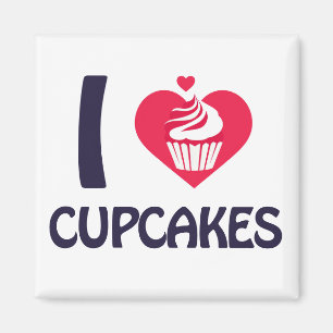 Aimant J'adore T-shirt Cupcakes