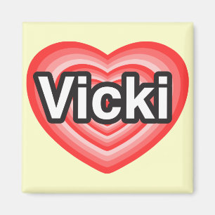 Aimant J'adore Vicki. Je t'aime Vicki. Cœur
