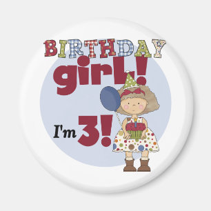 Aimant J'ai 3 Tshirts et cadeaux pour filles d'anniversai