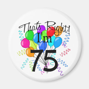 Aimant J'ai 75 ans - Anniversaire