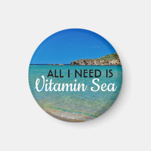 Aimant J'ai besoin de Vitamin Sea eau turquoise plage ita