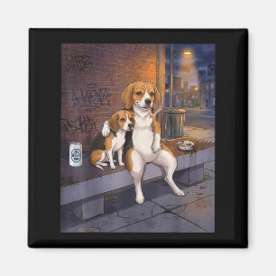 Aimant J'ai Ce Chien En Moi Drôle Beagle Buvant Bière Mèm