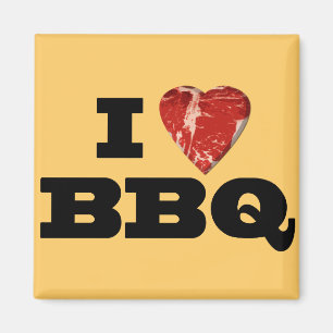 Aimant J'ai coeur BBQ, Steak Heart Shape Funny Grilling