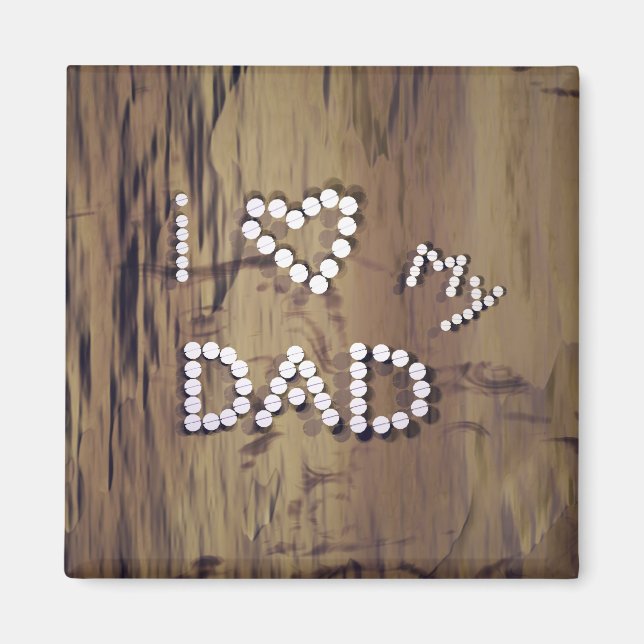 Aimant J'ai coeur mon père sur Wood Graphic (Devant)