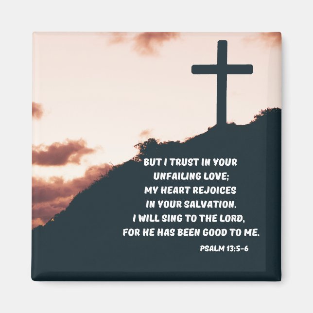 Aimant J'Ai Confiance En Jésus Psaume D'Amour Indéfectibl (Devant)