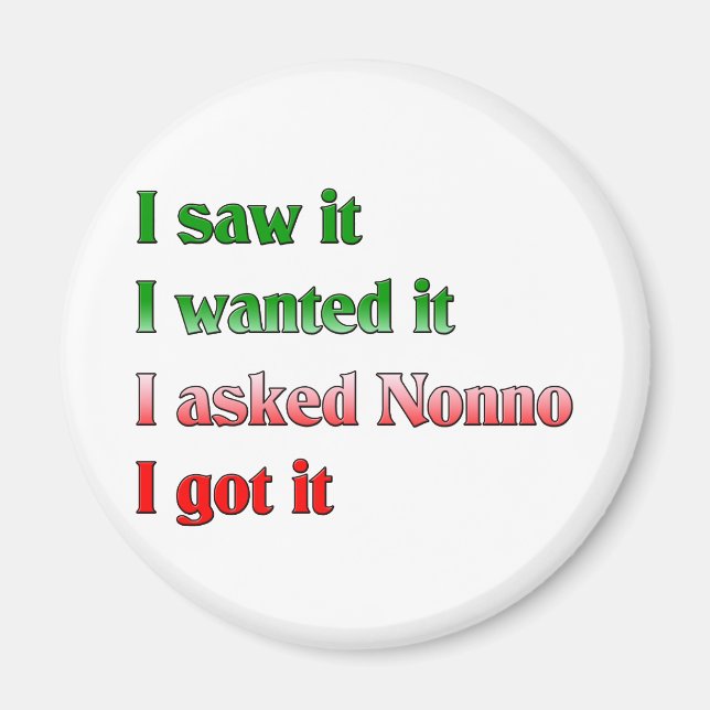 Aimant J'Ai Demandé À Nonno (Devant)