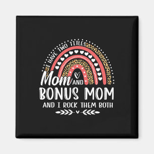 Aimant J'ai deux titres Maman Bonus Maman Fête des Mères 
