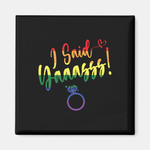 Aimant J'Ai Dit Oui Gay Lgbtq Pride Rainbow Groom Bachelo