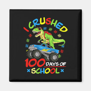 Aimant J'Ai Écrasé 100 Jours De Garçons Scolaires Monster