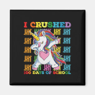 Aimant J'Ai Écrasé 100 Jours D'École Unicorne