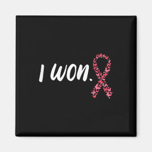Aimant J'ai gagné Ruban Rose de Sensibilisation au Cancer