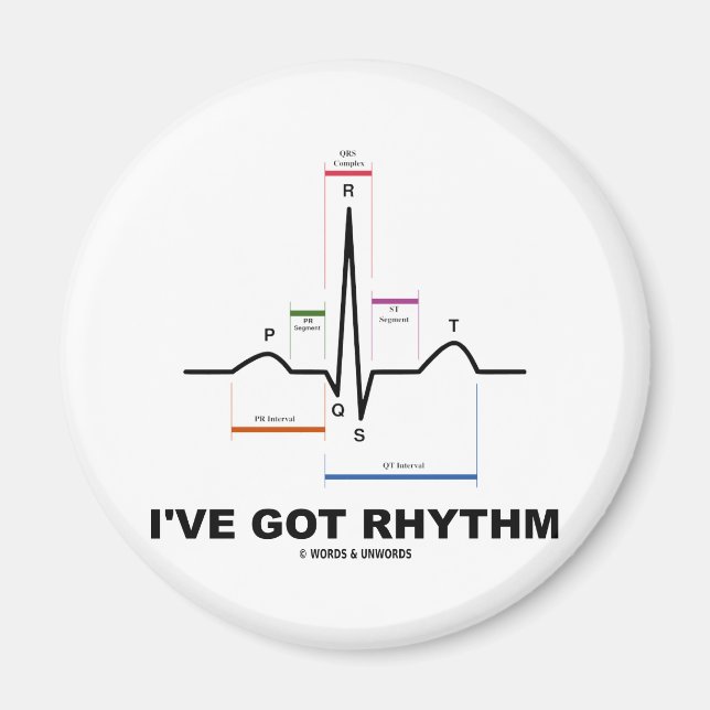 Aimant J'ai le rythme (ECG - EKG Heart Beat) (Devant)