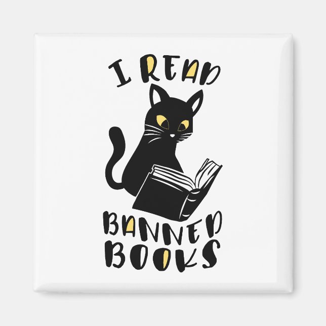 Aimant J'ai lu des livres interdits Cat (Devant)