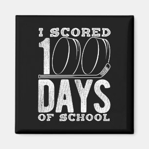 Aimant J'ai marqué 100 jours de hockey à l'école